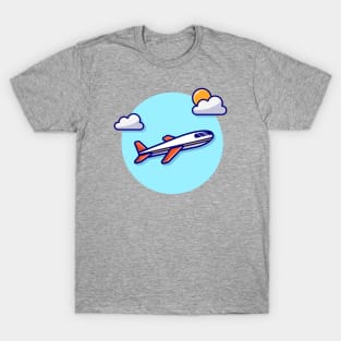 Plane Cartoon Vector Icon Illustration T-Shirt